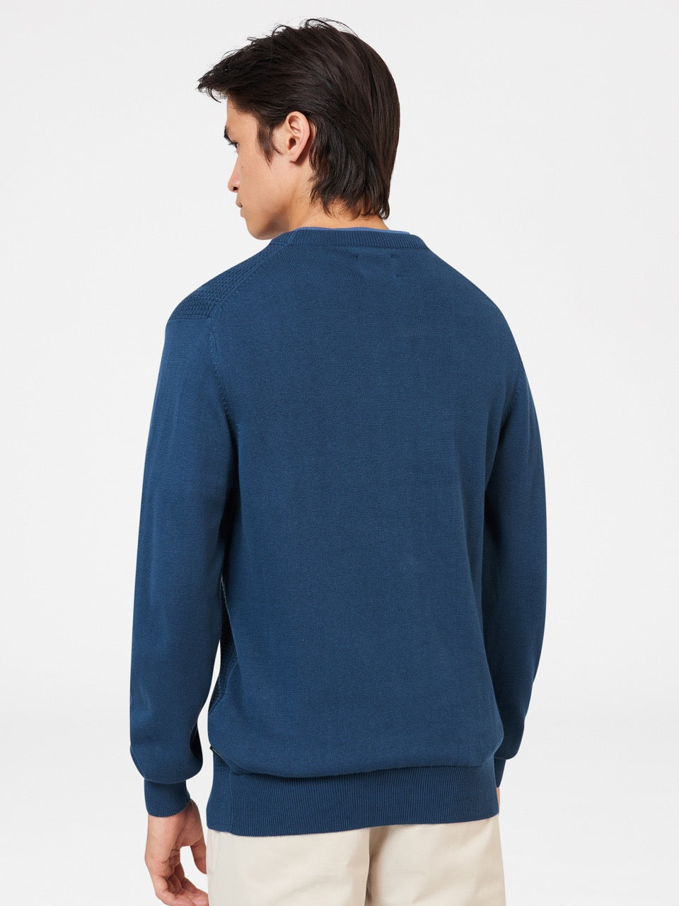 Knitwear Ben Sherman Textured Crewneck Indigo | PXE-53877190